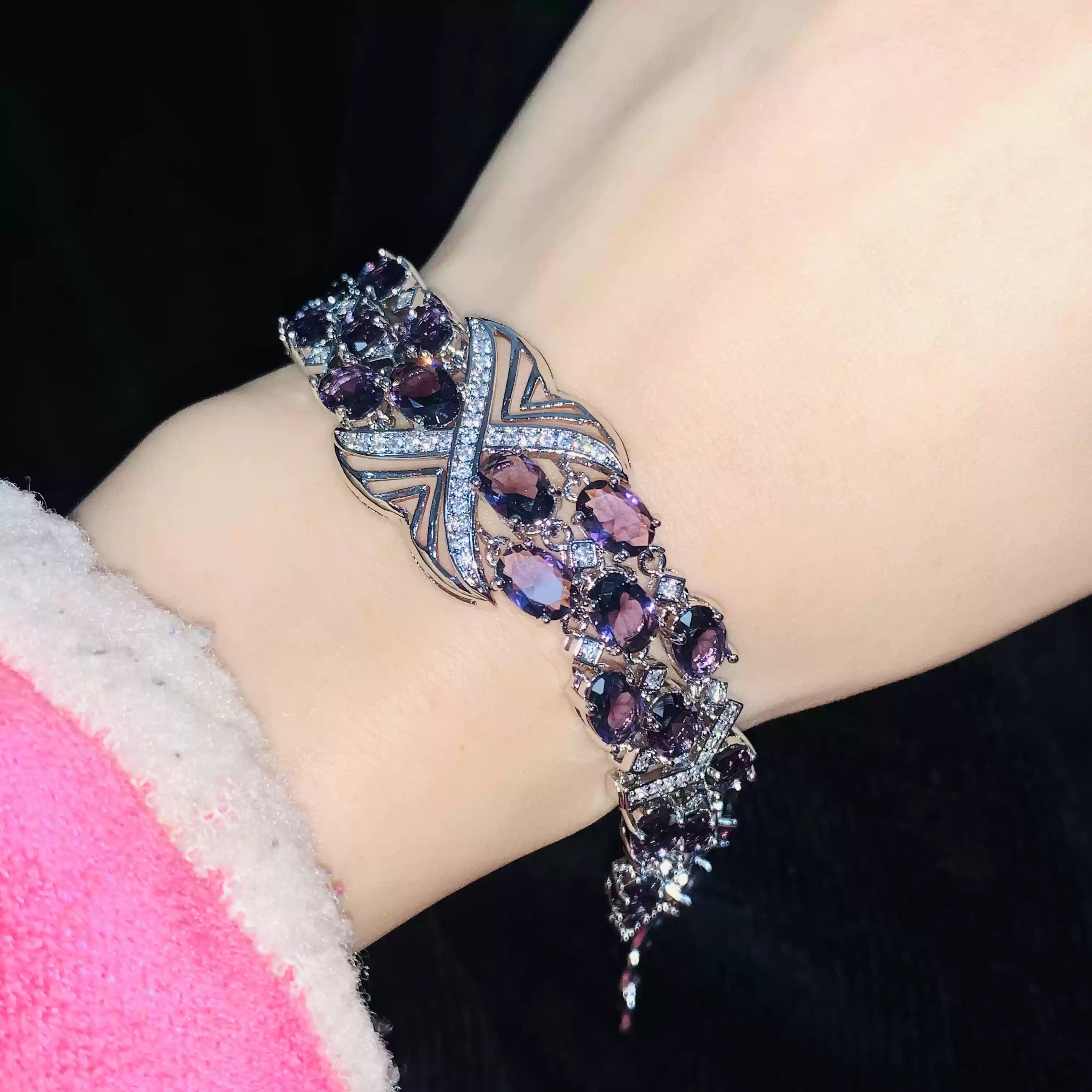 Purple Diamond Bracelet 【 Approximately 16+3cm 】