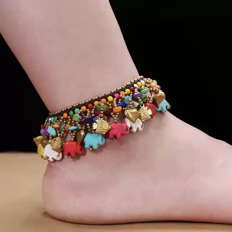 Elephant anklet (colored)