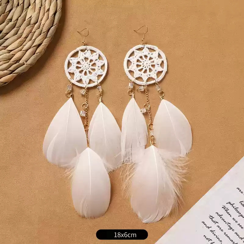 12- Dreamcatcher Long White Feather