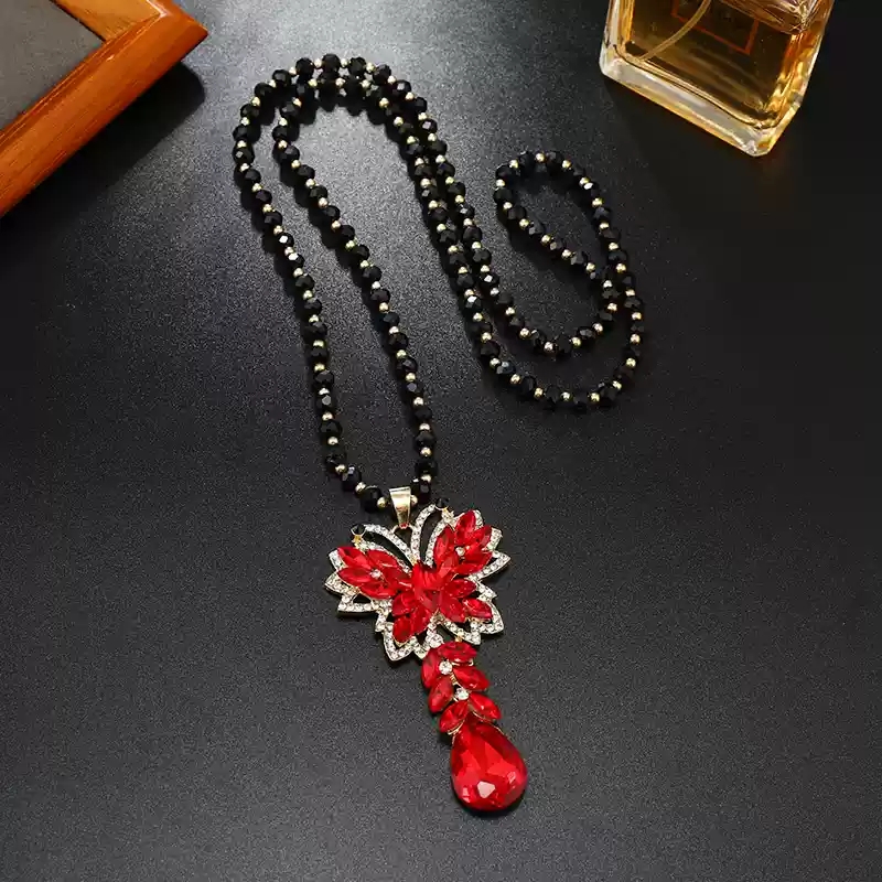 16- Crystal Chain (Red Diamond Butterfly Pendant)