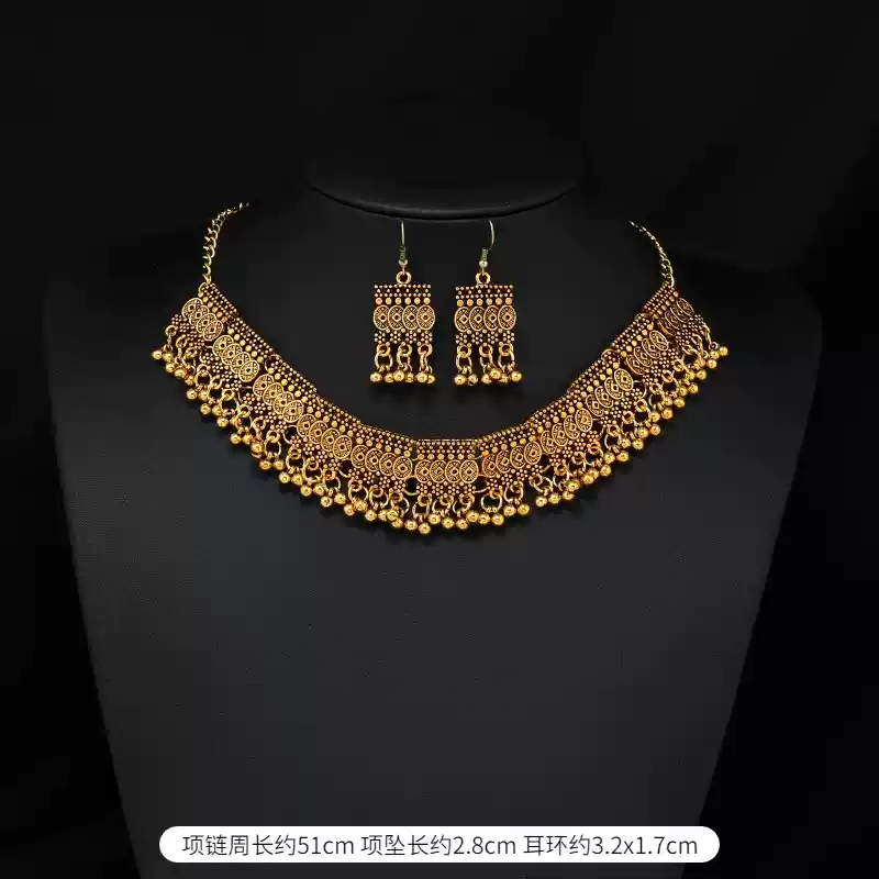 Tongbao style (necklace and earring set)