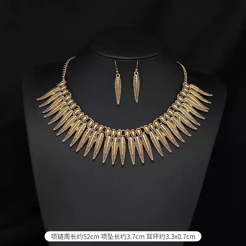 Feather style (necklace earring set)