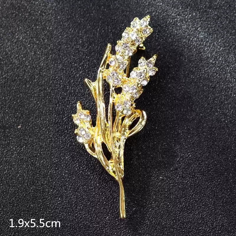 29- Gold studded diamond wheat ear